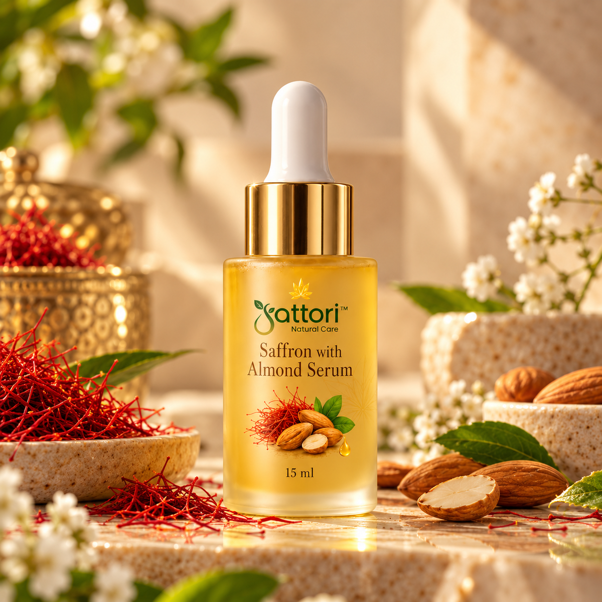 Saffron with Almond Serum for Skin